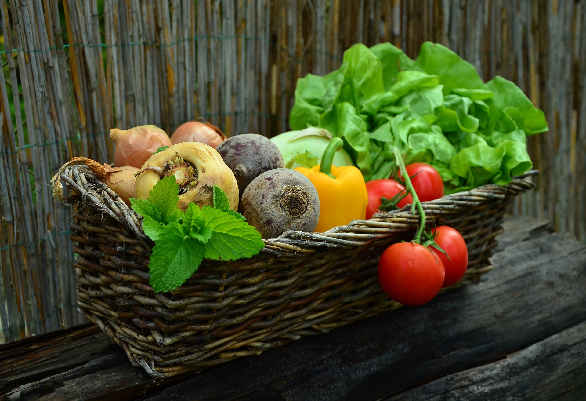 A basket of vegetables.
