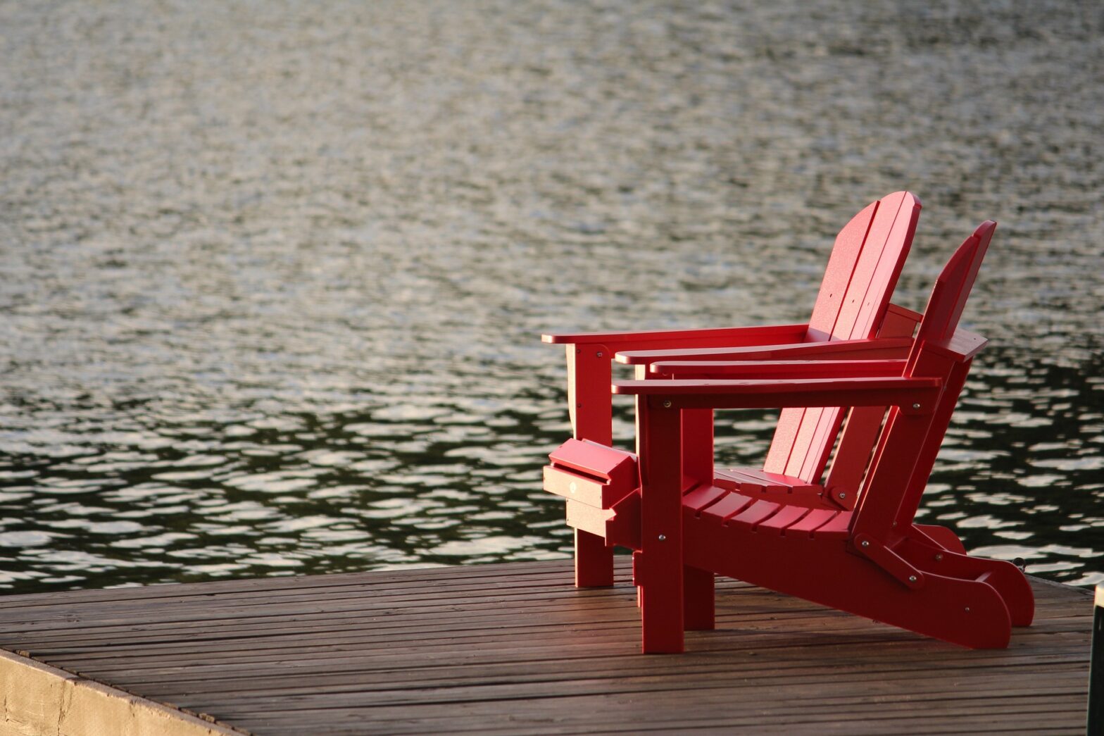Chairs by a lake.
